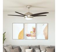 Ornate Ceiling Fan with Light 128 cm Brown
