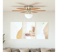 Ornate Ceiling Fan with Light 82 cm Light Brown