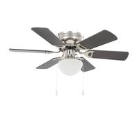 vidaXL Ornate Ceiling Fan with Light 82cm Dark Brown Speed Levels Decoration