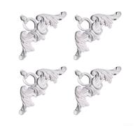 Ornate Corner Shelf PU Floral Wall Mounted Decor Piece - Classic Sculpted Design for Ceiling Angles Interior Styling White 18cm