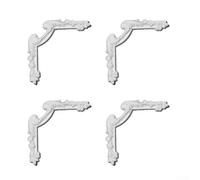Ornate Corner Shelf PU Floral Wall Mounted Decor Piece - Classic Sculpted Design for Ceiling Angles Interior Styling White 18cm