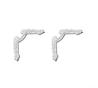 Ornate Corner Shelf PU Floral Wall Mounted Decor Piece - Classic Sculpted Design for Ceiling Angles Interior Styling White 18cm