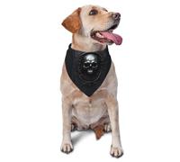 Ornate Dark Skull Book Print Dog Bandana Scarf Adjustable Triangle Pet Bib Cat Kerchief Washable Puppy Neckerchief for Birthday Holiday Party
