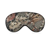 Ornate Dragon Pattern Sleep Mask for Women Men, Breathable Soft Sleeping Mask Adjustable Eye Cover Light Blocking Eye Masks for Travel, Home, Office, Nap, Flights