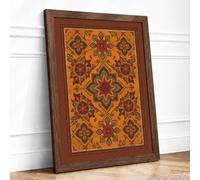 Ornate Eastern Tapestry Eclectic Framed Wall Art Print A1 (84.1×59.4cm) Walnut, Wall Decor for Living Room, Bedroom, Office & Home, Ready to Hang, Art Gift