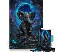 Ornate Elephant in Magical Forest Jigsaw Puzzle for Teenagers 1000 Pieces Strong Logic Toy Quiet Calm Clear Edge Elegant Gift (38x26cm)