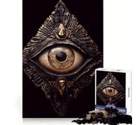 Ornate Eye Symbol Jigsaw Puzzle for Teenagers 1000 Pieces Smart Game Family Time Pattern Assembly Santa Wish Pick (38x26cm)