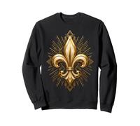 Ornate Fleur De Lis Art Deco Heraldic French Emblem Motif Sweatshirt