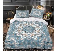 Ornate floral design 3D Printed Duvet Cover Set 3pcs Microfibre Lightweight Concealed Bohemian pattern Duvet Insert Cover 2 Pillowcases Skin-Friendly Home Decor Kids & Girls King（220x240cm）