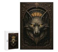 Ornate Fox Head - Gothic Elegance Fantasy Poster - Decorative Jigsaw for Grown-Ups, 300 PCS, New Year Decoration; for Couples, Friends And Family