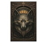 Ornate Fox Head - Gothic Elegance Fantasy Poster Jigsaw Puzzle, 1000 Piece