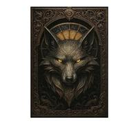 Ornate Fox Head - Gothic Elegance Fantasy Poster Jigsaw Puzzle, 300 Piece