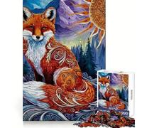 Ornate Fox in Mountain Landscape 1000 Pieces Jigsaws Adults Puzzles Gifts Boost Memory Mental Relax Premium Cut Warm Surprise (38x26cm)