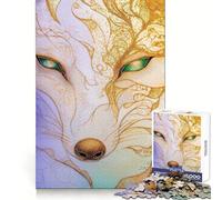 Ornate Fox Portrait with Golden Details Jigsaw Puzzles 1000 Pieces for Teenagers Recall Boost Serene Time Smooth Cut Elegant Gift (38x26cm)