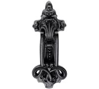 Loops Ornate Front Door Knocker - 165mm Fixing Centres - 210 x 85mm - Black Antique | External Door Knocker - Front Door Furniture - Ornate Porch Heavy Knocker