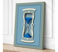 Ornate Hourglass Minimalist Canvas Wall Art Print 24x16 Inch (61 x 41 cm)