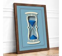Ornate Hourglass Minimalist Framed Wall Art Print A2 (59.4×42cm) Walnut, Wall Decor for Living Room, Bedroom, Office & Home, Ready to Hang, Art Gift