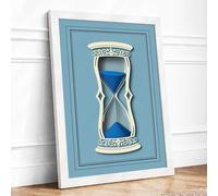 Ornate Hourglass Minimalist Framed Wall Art Print A2 (59.4×42cm) White, Wall Decor for Living Room, Bedroom, Office & Home, Ready to Hang, Art Gift