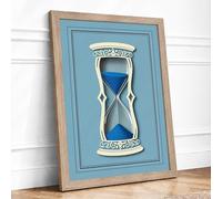 Ornate Hourglass Minimalist Framed Wall Art Print A3 (42×29.7cm) Oak, Wall Decor for Living Room, Bedroom, Office & Home, Ready to Hang, Art Gift