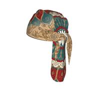 Ornate Mandala Pattern Printed Quick Drying Cycling Cap, Breathable Mesh Bandana Helmet Liner, for Running Fishing