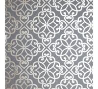 Ornate Motif Charcoal/Rose Gold sw12