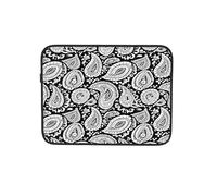 Ornate Paisley Black Laptop Sleeve Case Notebook Computer Pouch Tablet Briefcase Carrying Bag for Work 12 Inch
