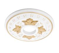Ornate Polyurethane Ceiling Medallion Round Decorative Plate 15.6 Inch | Faux Plaster Finish with Embossed Details, Universal Fit Trim Ring, Suitable for Drywall Ceilings and Ceiling Fan Canopies