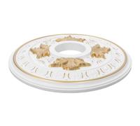 Ornate PU Ceiling Medallion with 15.6 Inch Outer Diameter and 4.3 Inner | Classic European Style with Embossed Detailing, Hollow Carved Texture, Universal Fit Trim Ring, White Finish