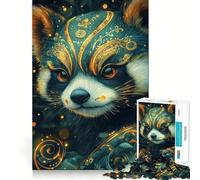 Ornate Red Panda Portrait 1000 Piece Jigsaws for Teenagers Puzzle Recall Boost Stress Free Smooth Cut Artistic Gift (38x52cm)