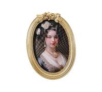 Ornate Rose Design Golden Resin Photo Frame Oval Shape Decorative Picture for Enhancing Home Aesthetic Decoration Resin Oval Shape Photo