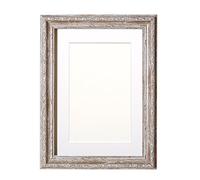 Ornate Shabby Chic Picture Frame - Photo Frame - Poster Frame - With an MDF backing board - Walnut Frame with White Mount- 30"x20" for A2 picture-Other Colors & Sizes Available