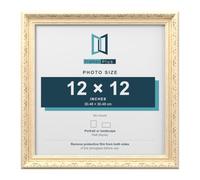 ORNATE SHABBY CHIC STYLE PICTURE PHOTO FRAME BLACK WHITE CREAM GOLD, Cream, 12"x12" (30.5 x 30.5cm)