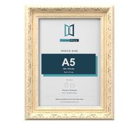 ORNATE SHABBY CHIC STYLE PICTURE PHOTO FRAME BLACK WHITE CREAM GOLD, Cream, A5 (14.7 x 21.1cm)