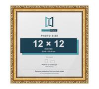 ORNATE SHABBY CHIC STYLE PICTURE PHOTO FRAME BLACK WHITE CREAM GOLD, Gold, 12"x12" (30.5 x 30.5cm)