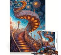 Ornate Stairway to The Sky Hard Jigsaw Puzzle for Adults 1000 Pieces Solid Logic Toy Simple Fun Precision Cut (38x26cm)