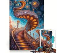 Ornate Stairway to The Sky Hard Jigsaw Puzzle for Adults 1000 Pieces Solid Logic Toy Simple Fun Precision Cut (38x26cm)