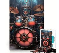Ornate Steampunk Drum Set Music 1000 Piece Jigsaw Puzzles for Adults Jigsaw Enhance Memory Gentle Leisure Firm Cut (38x52cm)