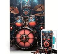 Ornate Steampunk Drum Set Music 1000 Piece Jigsaw Puzzles for Adults Jigsaw Smart Game Together Fun Image Assembly Seasonal Gift (38x26cm)