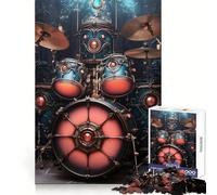 Ornate Steampunk Drum Set Music 1000 Piece Jigsaw Puzzles for Adults Jigsaw Smart Game Together Fun Image Assembly Seasonal Gift (38x26cm)