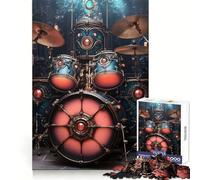 Ornate Steampunk Drum Set Music Adults 1000 Piece Jigsaw Puzzle Brain Challenge Toy Stress Relief Clear Cut Wall Art Decor (50x75cm)