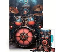 Ornate Steampunk Drum Set Music Adults 1000 Piece Jigsaw Puzzle Brain Challenge Toy Stress Relief Clear Cut Wall Art Decor (50x75cm)
