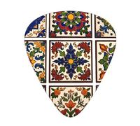Ornate Tile Patterns Guitar Picks Gift Set - 12 Smooth Durable Plectrums For Acoustic, Electric & Bass Guitar, Perfect Present For Guitar Lovers & Musicians