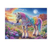 Ornate Unicorn on Canyon Path 500-piece Jigsaw Puzzle Set For Adults Teens 14+ Logic Skill Indoor Game Family Game Night Summer Paperboard 500 PCS