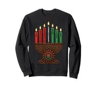 Ornate Wood Kwanzaa Kinara with Adinkra and Seven Principles Sweatshirt