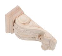Ornate Wooden Corbel Solid Wood European Style Carved Decorative Accent | Traditional Rustic Appearance, Unpainted Finish, Intricate Detailing, Suitable for Furniture Pieces, Windows, Architectural