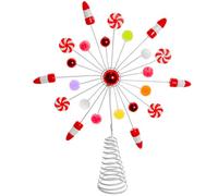 Ornativity Candy Snowflake Tree Topper - Peppermint Candy Cane Gum Drops Candy Corn Snowflakes Xmas Christmas Tree Top Decorations Holiday Decor 10" inch