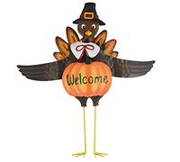 Ornativity Turkey Yard Stake Decoration - Metal Outdoor Front Yard Welcome Sign Thanksgiving Decor Lawn Ornament Kit - 1 Set