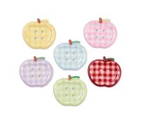 Ornazy 100Pcs Colourful Apple Shaped Plastic Buttons with 4 Holes 23x25mm Fruit Sewing Buttons for Clothes Ornaments