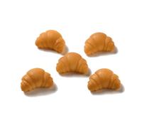 Ornazy 100Pcs Cute Imitation Croissant Resin Decoration Small Resin Bread Food Cabochons for DIY Scrapbook Crafts Accessories