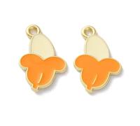 Ornazy 100Pcs Cute Orange Banana Enamel Charms Fruit Dangle Charms for Jewelry Making DIY Keychain Accessories